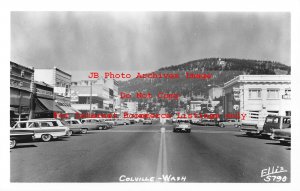 WA, Colville, Washington, RPPC, Street Scene, 60s Cars, Ellis Photo No 5790