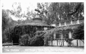 California Pacific Palisades Stables Rogers 1940s RPPC Photo Postcard 22-3227