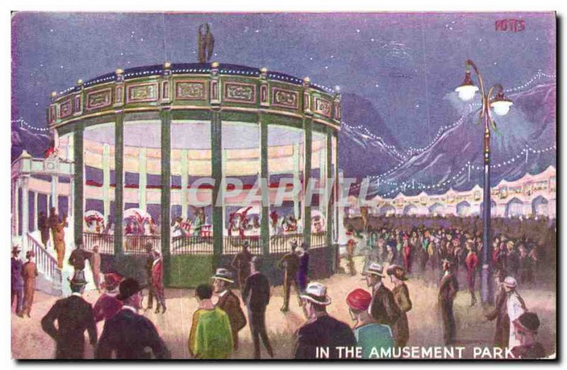 Old Postcard Fete Foraine In the amusement park