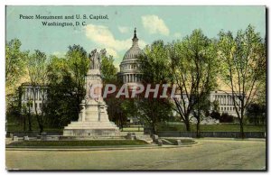 Old Postcard Peace Monument And U S Capitol Washington D C.