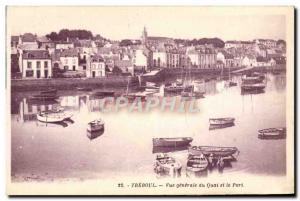 Old Postcard Treboul General View of Pier and the Port