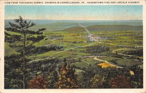 McConnellsburg Pennsylvania 1925 Postcard From Tuscarora Summit Lincoln Highway