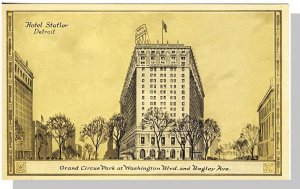 Detroit, Michigan/MI Postcard, Hotel Statler & Grand Circus Park