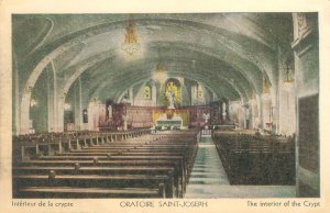 Quebec Canada Oratoire Saint Joseph Interior of the Crypt WB Postcard