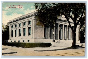 Wooster Ohio OH Postcard United States Post Office Building 1915 Vintage Antique