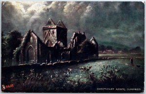 VINTAGE POSTCARD SWEETHEART ABBEY AT DUMFRIES SCOTLAND TUCK'S OILETTE c. 1910