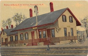 H73/ Penacock New Hampshire Postcard c1910 B&M Railroad Depot  25