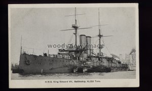 na9064 - Royal Navy Battleship - HMS King Edward VII, launched 1903 - postcard