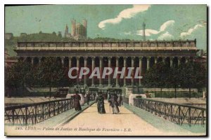 Postcard Old Lyon Courthouse and Basilica of Fourviere