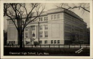 Lynn MA High School c1910 Real Photo Postcard MOEHRING