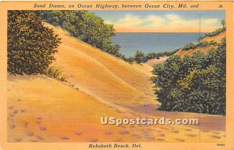 Sand Dunes, Ocean Highway in Ocean City, Maryland