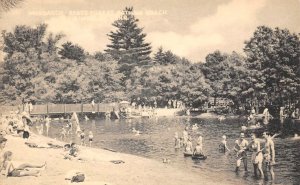 SIMSBURY, CT Bathing Beach MASSACOE STATE FOREST Connecticut 1940s Postcard