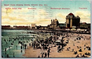 Vtg Atlantic City New Jersey NJ Million Dollar Pier Hotels Beach View Postcard