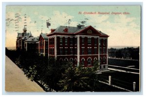 1915 St. Elizabeth Hospital Building Street View Dayton Ohio OH Antique Postcard
