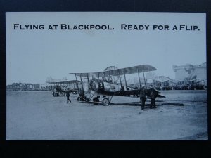 Lancashire A.V. ROE & Co. FLYING AT BLACKPOOL - READY FOR A FLIP - Old Postcard
