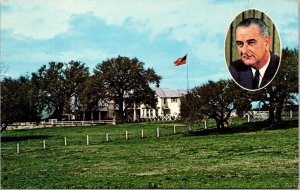 Vtg Texas White House Ranch Lyndon Baines Johnson Johnson City TX Postcard