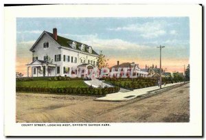 Postcard Old County Street Looking West Opposite Capron Park High School