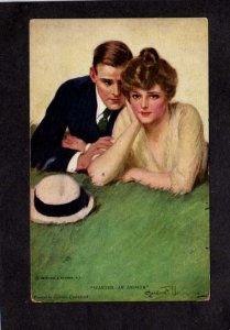 Lovers Wanted An Answer Hat Artist Signed Clarence Underwood Postcard