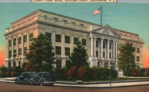 Vintage Postcard 1930s Co. Court House Guilford County Greensboro North Carolina