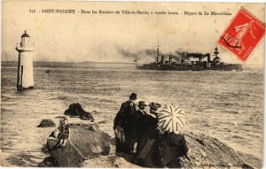 CPA St-NAZAIRE - Dans les Rochers de Ville-es-Martin a marée haute (222976)