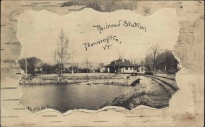 Bennington VT RR Train Station Depot 1907 Used Real Photo Postcard