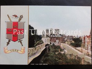 c1911 - York From City Walls & York Coat of Arms