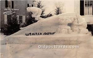 Phi Delta Theta Real Photo Dartmouth Winter Carnival 1940 Snow Sculpture Unused 