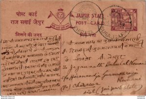 Jaipur Postal Stationery Chirawa cds
