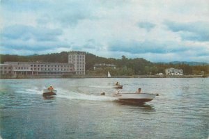 North Korea Wonsan speed boats postcard 