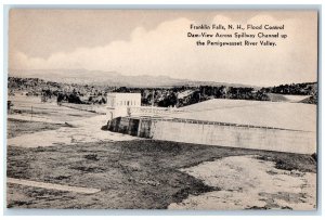 c1950's Franklin Falls Flood Control Dam View Forest New Hampshire NH Postcard 