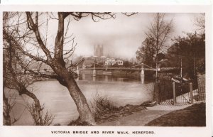 Herefordshire Postcard - Victoria Bridge & River Walk, Hereford - Ref ZZ4244