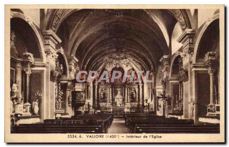 Valloire - Interior of & # 39Eglise - Old Postcard