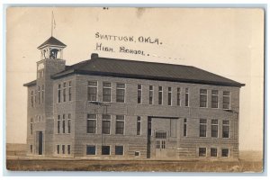 c1910's High School Building View Shattuck Oklahoma OK RPPC Photo Postcard
