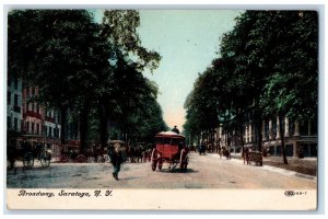 1907 Broadway Carriage Saratoga Springs New York NY Vintage Posted Postcard 