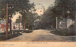 Warner New Hampshire Main Street Scene Historic Bldgs Antique Postcard K85095