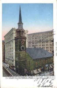 Old south church, Boston, Mass. Massachusettes, USA Copper Window 1905 light ...