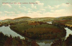 Vintage Postcard 1912 Schuykill River from Point Lookout Reading Pennsylvania PA