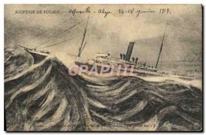 Postcard Old boat Marseilles Algiers travel Remembrance