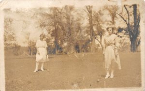 G2/ Interesting Real Photo RPPC Postcard c1910 Pretty Women Croquet 9