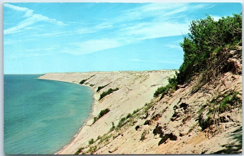 Postcard - Devil's Logging Slides - Grand Marais, Michigan