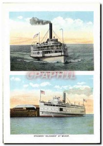 Postcard Old Steamer Uncatena Steamer Wharf Islander At Ocean Park Looking South