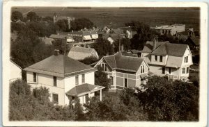 1910 Bird's Eye View of Houses in Storm Lake Iowa Real Photo Postcard