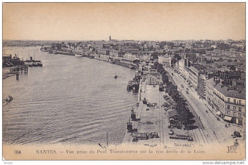 Vue Prise Du Pont Transbordeur Sur La Rive Droite De La Loire, Nantes (Loire ...