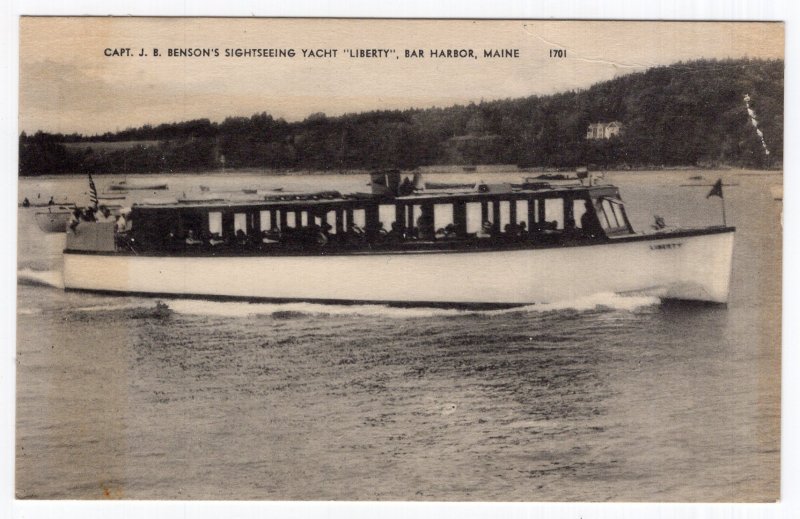 Bar Harbor, Maine, Capt. J. B. Benson's Sightseeing Yacht Liberty