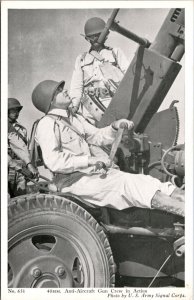 Postcard 40mm Anti-Aircraft Gun Crew in Action