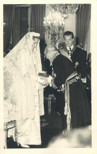 King Albert II & Queen Paola of Belgium 1959 Brussells wedding photo postcard