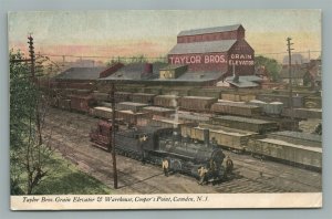 CAMDEN NJ TAYLOR BROS. GRAIN ELEVATOR COOPER'S POINT ANTIQUE POSTCARD