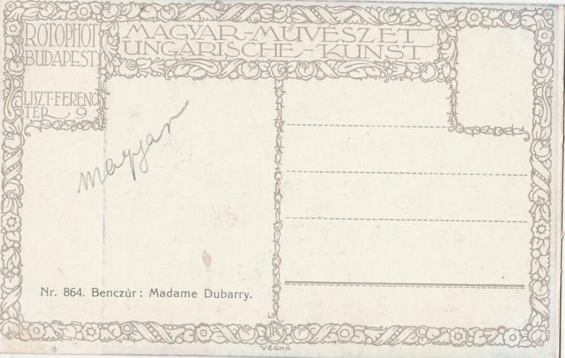 Madame Dubarry by Benczur early art postcard