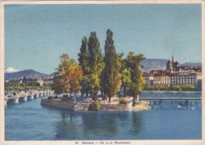 Switzerland Geneve Ile J J Rousseau