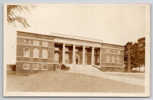 RPPC Hebron Maine Academy Sargent Memorial Gymnasium Real Photo Postcard Q27